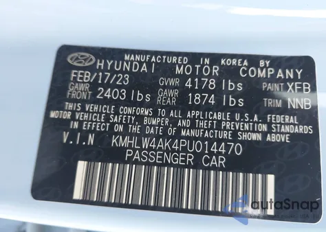 2023 Hyundai Elantra N z USA, uszkodzony, nr VIN KMHLW4AK4PU014470